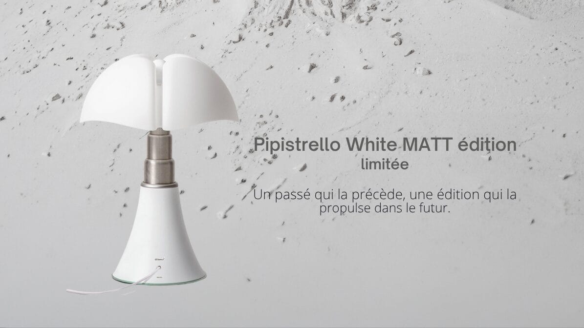 Lampe Pipistrello Édition Limitée 60 ans White Matt de Martinelli Luce